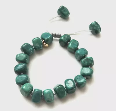 New Lola Rose Green Magnesite Cube Semi Precious Stone Bracelet Chinese Knot • £15