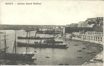 £0.99 • Buy MALTA - INTERIOR GRAND HARBOUR (PRINTED POSTCARD) C1920