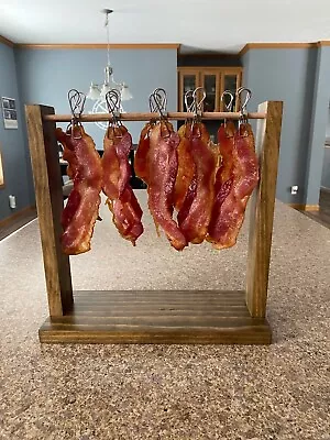 Usa Handcrafted Clothesline Bacon Hanger Party Display Bacon Rack 10 Clips • $56.95