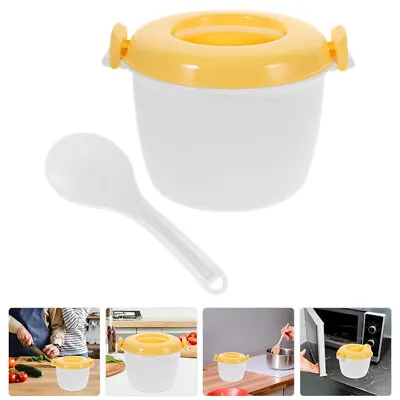 Microwave Lunch Box Microwave Pressure Cooker Spoon Portable • £11.89