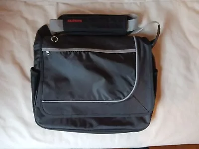 Samsonite Cross Body Bag Black With Grey Strap • £10