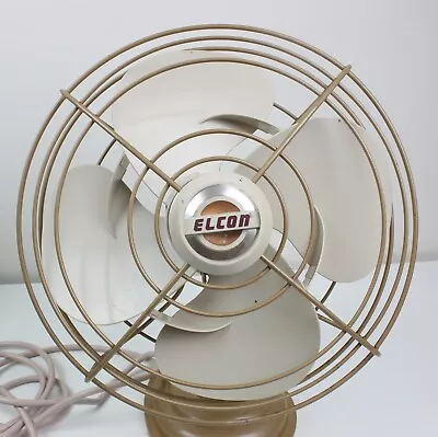 Vintage 1950s Elcon 2 Speed Electric Fan Oscillating Tilting Clean GWO • $157.50