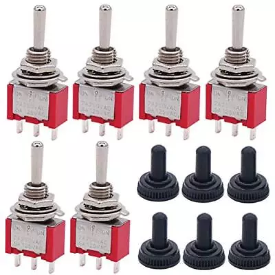 Twidec/6Pcs Mini Momentary Toggle Switch SPDT 3 Position 3 3Pin（ON)-OFF-(ON)  • $14.43