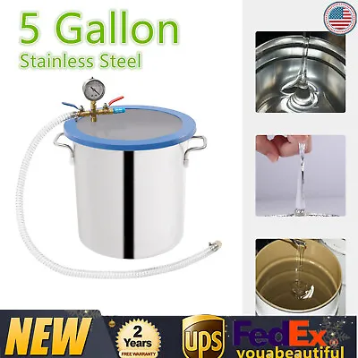 5 Gallon Stainless Steel Tempered Glass Vacuum Degassing Chamber Vacuum Chamber  • $76