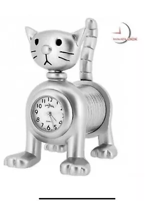 Spring Cat Mini Clock Biz Card Memo Holder Collectible Desktop Gift • $30