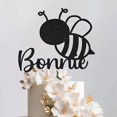 Personalised Happy Birthday Cake Topper Custom Any Name Bee Party Decoration • £2.95