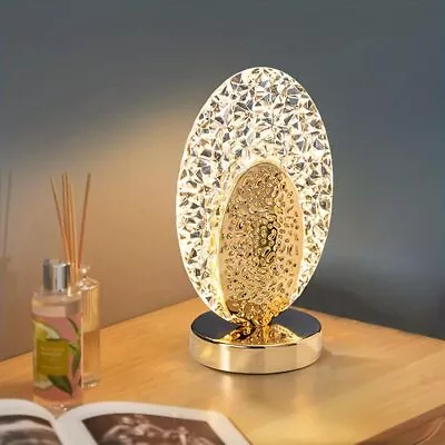 Cordless Crystal Table Lamp3-Color Touch Control Rechargeable Gold Sea Shell • $43.65