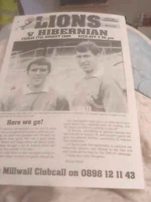 Millwall V Hibernian Friendly 17th August 1990 • £7