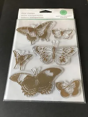 Martha Stewart Clear Stamp Set Of 6 Pcs * NEW In Package * BUTTERFLY * • $7