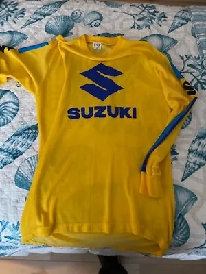 Vintage Suzuki Motocross Made By Malcolm Smith Jersey Roger DeCoster 104 • $125