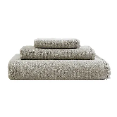 Laura Ashley Juliette Cotton Grey 3 Piece Towel Set-Towel Set • $14.99