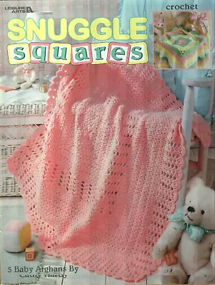 Used Snuggle Squares Baby Afghans 5 Designs Leisure Arts Crochet Pattern Book • $5