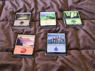 150 Magic The Gathering Basic Lands LOT-30SWAMP/30ISLAND/30MOUNT/30FOREST/30PL • $15