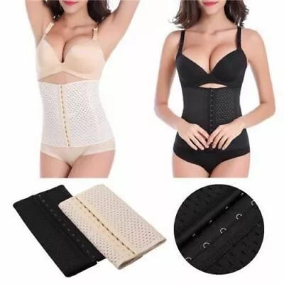 WAIST TRAINER CORSET Breathable Tummy Girdle Belt Sport Body Shaper Control • £5.49