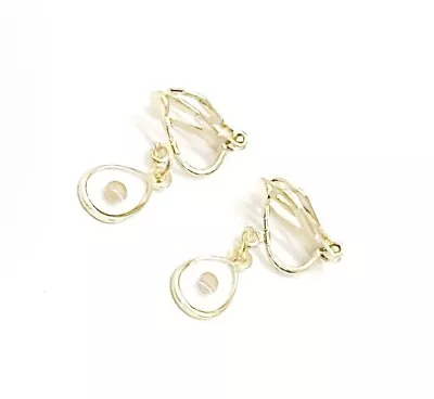 Mustard Seed Teardrop Charm Goldtone Clip On Earrings Mustard Seed Faith • $14.95