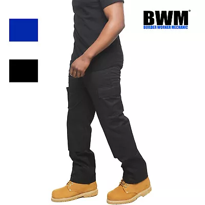 Mens Lightweight Cargo Combat Work Trousers & Knee Pad Pockets By BWM • £15.99