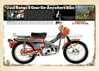 Metal Sign 1972  Motorcycle CT90 Trail Metal Tin Sign • $18.96