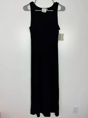 NWT Vintage Gantos Size L Sleeveless Maxi Sheath Dress Black • $24.99