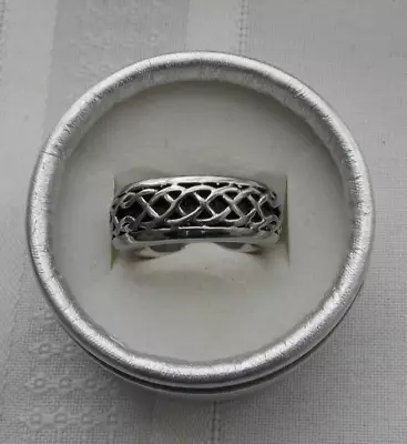 Stainless Steel Black Wavy Design Band Ring Size 9 #ST72 • $14.99