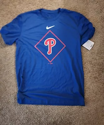 Philadelphia Phillies Nike Shirt Adult Med Blue Dri Fit MLB Baseball Mens • $20.99