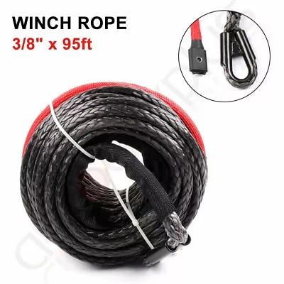3/8  X95' Synthetic Winch Line Cable Recovery Rope 20500LB For ATV SUV UTV Truck • $69.99