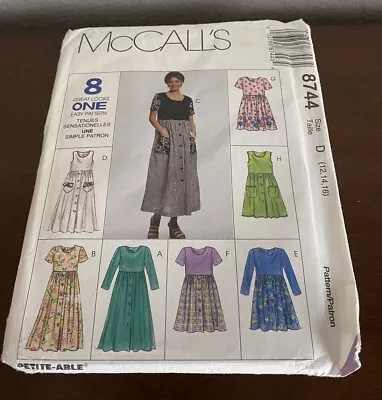 McCall's #8744 Misses' Dresses Size 12-14 Sewing Pattern Uncut • $6