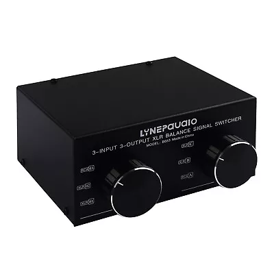 3 Input To 3 Output Fully Balanced XLR Signal Passive Stereo Selector B9S4 • £63.15