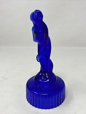 Cambridge Imperial Cobalt Blue Glass Venus Rising Bashful Charlotte Figurine • $49.99