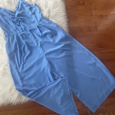 H&M Blue Romper Jumpsuit No Belt Size Medium With Pockets • $12.95