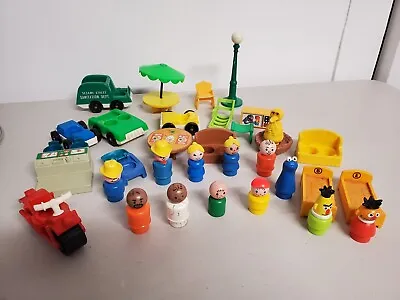 Vintage Fisher Price Little People Sesame Street HUGE Lot Figures Pieces Extras • $50