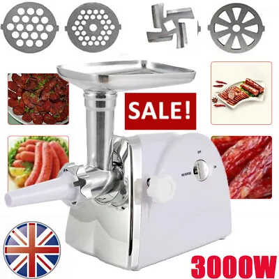 White Meat Grinder Mincer 3000W Kitchen Mincing Machine Sausage Maker Filler UK • £51.99