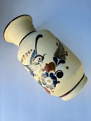 Large Mexican Stoneware Pottery Folk Art Vase 11” • $34.99