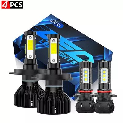 9003 H4 LED Headlights High Low Beam Bulbs + 9145 H10 Fog Light 6000K Combo Kit • $34.99