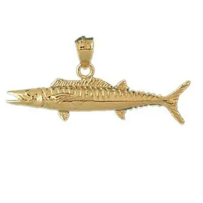 $169.99 • Buy 14k Yellow Gold Wahoo Fish Pendant / Charm, Made In USA