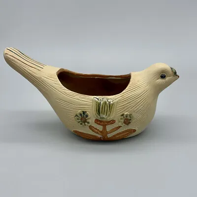 VTG 1970’s Mexican Clay Pottery Bird Planter Succulent Pot Boho Trinket Dish • $18.97