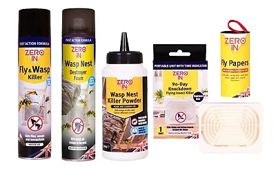 STV Zero In Fly & Wasp Nest Destroyer Indoor Insect Killer Spray Powder Paper • £8.99