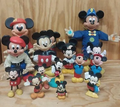 Vintage Disney Mickey Mouse  PVC Figures Lot Of 16 All Different Sizes • $16.99