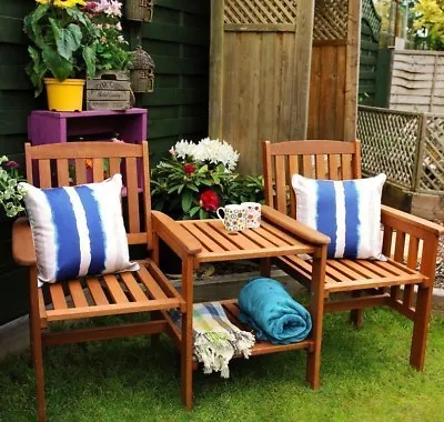 £150.99 • Buy Wooden Companion Set Hardwood Garden Bench Table Corner Love Seat Jack & Jill 