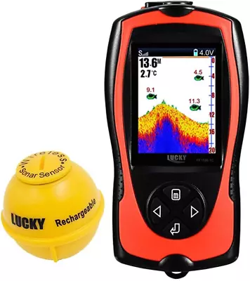 Portable Fish Finder Transducer Sonar Sensor 147 Feet Water Depth Finder LCD Scr • $119.30