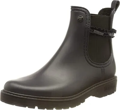 NEW Mustang Ladies 1413-501 Chelsea Ankle Rain Boots Dark Blue UK4 / EU37 • £24.99