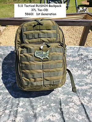 5.11 Tactical RUSH24 Assault Backpack And Morale Patch (Tac-OD) • $79.95