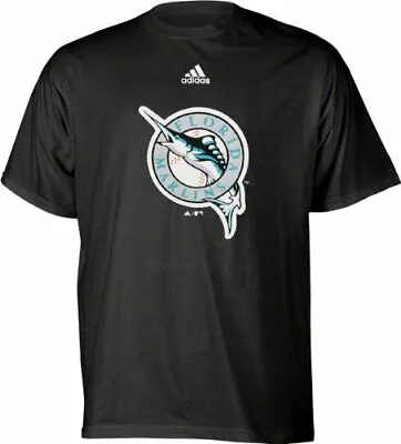 Florida Marlins Throwback Vintage Team Logo Youth T-Shirt Cotton Black Adidas  • $10.90