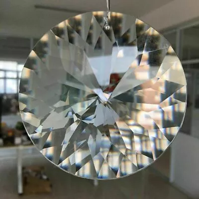 $9.90 • Buy 80MM Round Crystal Fengshui Faceted Prism Glass Hanging Suncatcher Chandelier