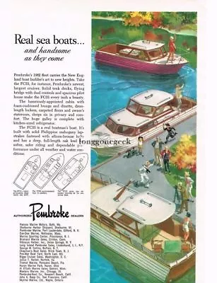 1962 PEMBROKE FC33 33' Sea Cruiser Cabin Boat Yacht Art VINTAGE Print Ad • $8.95