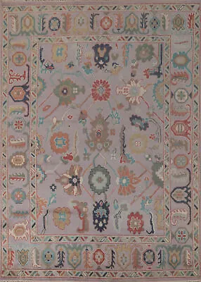 Floral Mauve Oushak Oriental Area Rug 9x12 Wool Hand-knotted Dining Room Carpet • $1319