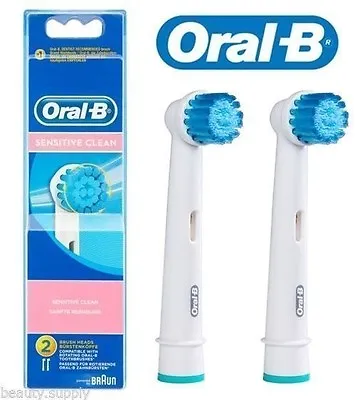 2x Oral-B Sensitive Clean Electric Toothbrush Heads • $19.95