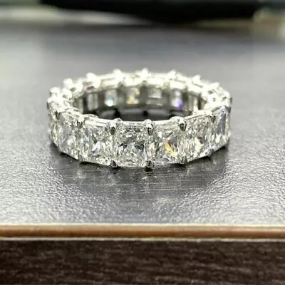 6.5Ct Radiant Cut Lab Created Diamond Band 14K White Gold Plated • $88.39