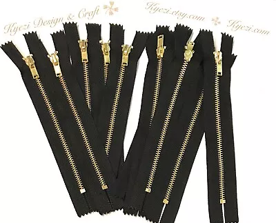 3 5 10 Pcs Metal Teeth Closed End Zippers - 7  8  9  10  Inch Zipper Gauge 3 • $11.30