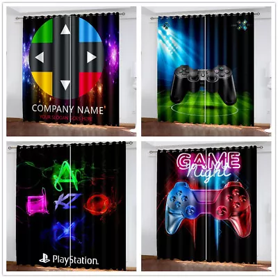  3D Gamer Playstation Curtains Boys Blackout Curtains Ring Top Eyelet Customized • £31.20