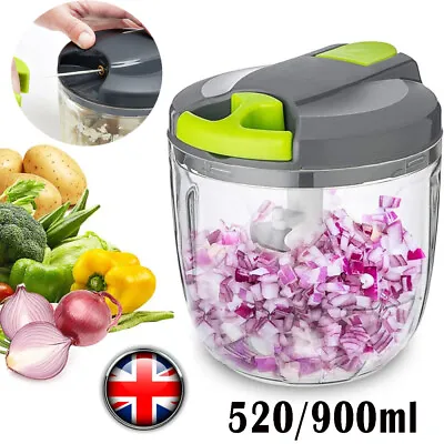 Pulling Vegetable Food Chopper Slicer Hand Blender Kitchen Tool Processor UK • £3.99